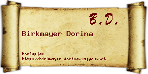 Birkmayer Dorina névjegykártya